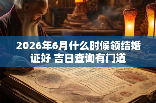 2026年6月什么时候领结婚证好 吉日查询有门道
