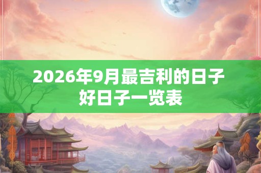 2026年9月最吉利的日子 好日子一览表