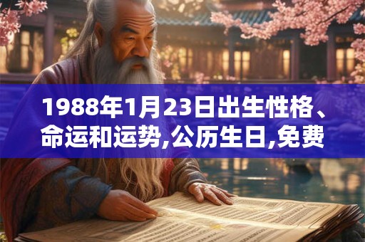 1988年1月23日出生性格、命运和运势,公历生日,免费算命 1988年1月23日出生性格、命运和运势,公历生日,免费算命