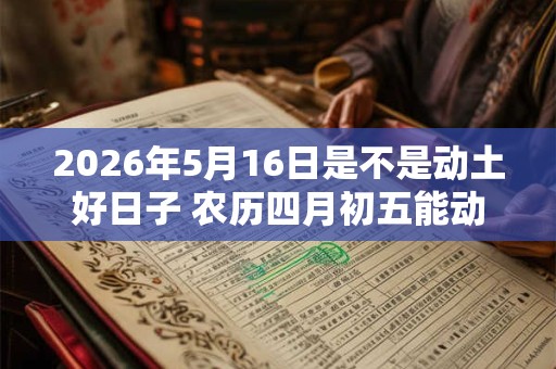 2026年5月16日是不是动土好日子 农历四月初五能动土吗