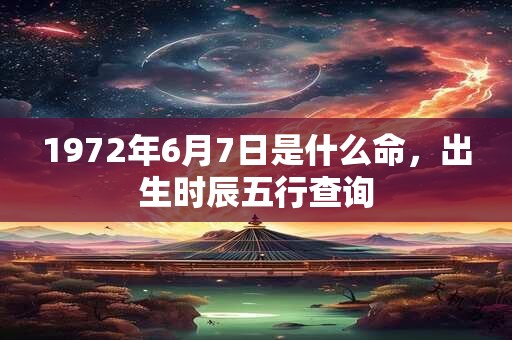 1972年6月7日是什么命，出生时辰五行查询