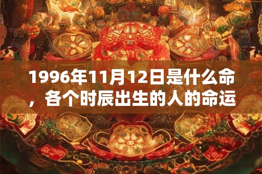 1996年11月12日是什么命，各个时辰出生的人的命运