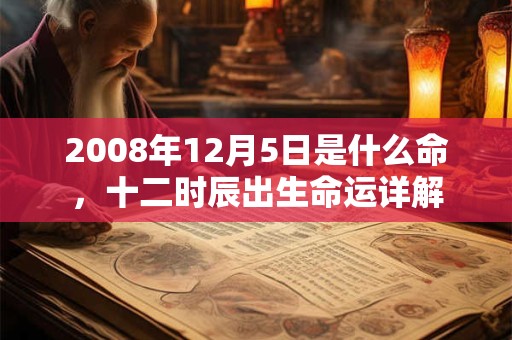 2008年12月5日是什么命，十二时辰出生命运详解