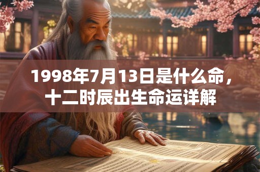 1998年7月13日是什么命，十二时辰出生命运详解