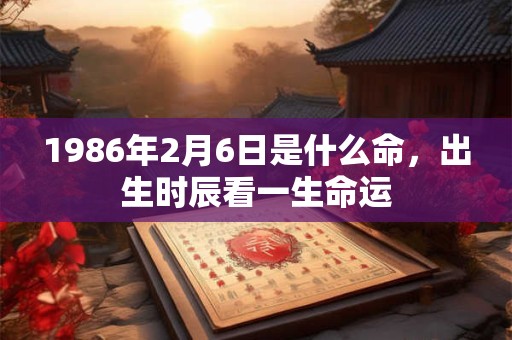 1986年2月6日是什么命，出生时辰看一生命运