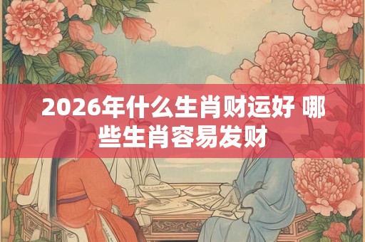2026年什么生肖财运好 哪些生肖容易发财 2026年什么生肖财运好 哪些生肖容易发财
