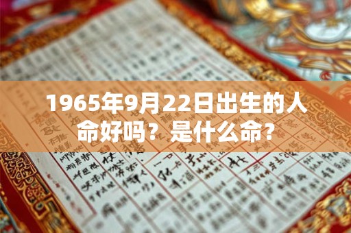 1965年9月22日出生的人命好吗?是什么命? 1965年9月22日出生的人命好吗?是什么命?