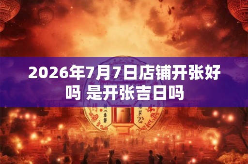 2026年7月7日店铺开张好吗 是开张吉日吗