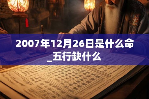 2007年12月26日是什么命_五行缺什么