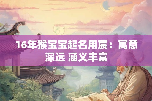 16年猴宝宝起名用宸：寓意深远 涵义丰富