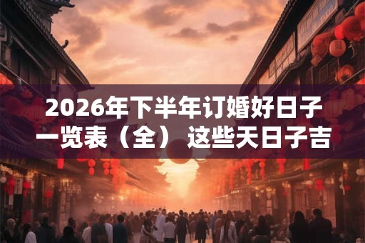 2026年下半年订婚好日子一览表（全） 这些天日子吉利