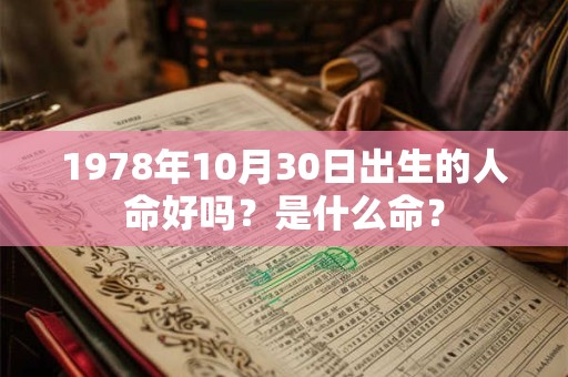 1978年10月30日出生的人命好吗？是什么命？