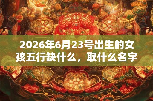 2026年6月23号出生的女孩五行缺什么，取什么名字好