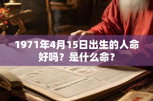 1971年4月15日出生的人命好吗？是什么命？