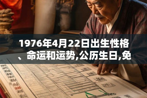 1976年4月22日出生性格、命运和运势,公历生日,免费算命