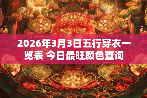 2026年3月3日五行穿衣一览表 今日最旺颜色查询