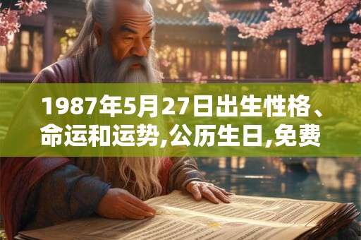 1987年5月27日出生性格、命运和运势,公历生日,免费算命
