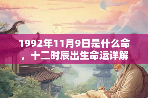 1992年11月9日是什么命,十二时辰出生命运详解 1992年11月9日是什么命,十二时辰出生命运详解