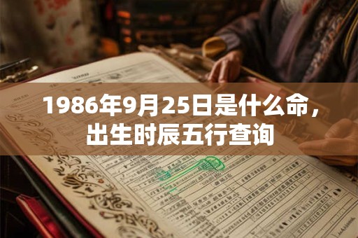1986年9月25日是什么命,出生时辰五行查询 1986年9月25日是什么命,出生时辰五行查询
