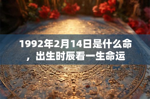 1992年2月14日是什么命，出生时辰看一生命运