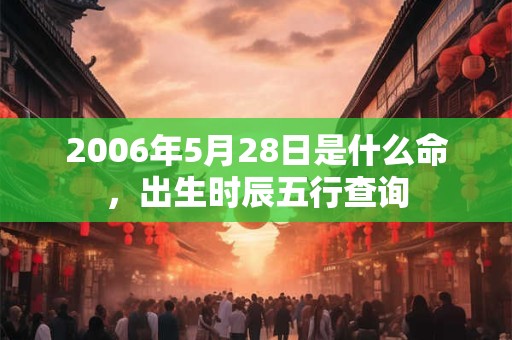2006年5月28日是什么命,出生时辰五行查询 2006年5月28日是什么命,出生时辰五行查询