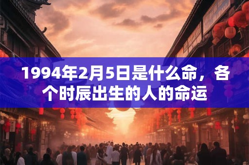 1994年2月5日是什么命，各个时辰出生的人的命运
