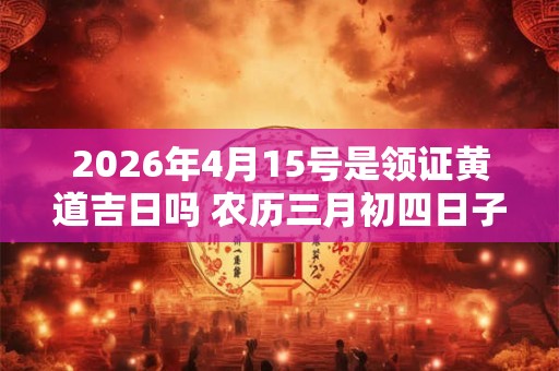 2026年4月15号是领证黄道吉日吗 农历三月初四日子好吗