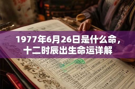 1977年6月26日是什么命，十二时辰出生命运详解