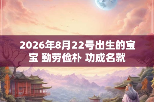 2026年8月22号出生的宝宝 勤劳俭朴 功成名就
