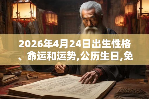 2026年4月24日出生性格、命运和运势,公历生日,免费算命