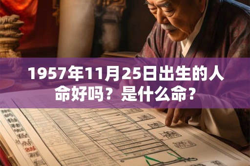 1957年11月25日出生的人命好吗?是什么命? 1957年11月25日出生的人命好吗?是什么命?