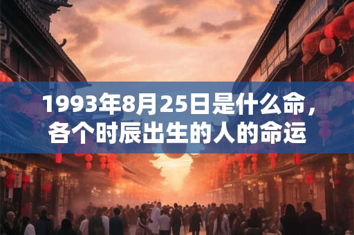 1993年8月25日是什么命，各个时辰出生的人的命运