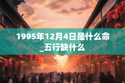 1995年12月4日是什么命_五行缺什么
