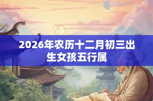 2026年农历十二月初三出生女孩五行属
