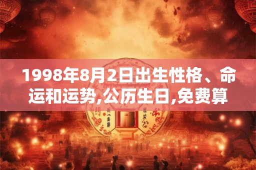 1998年8月2日出生性格、命运和运势,公历生日,免费算命
