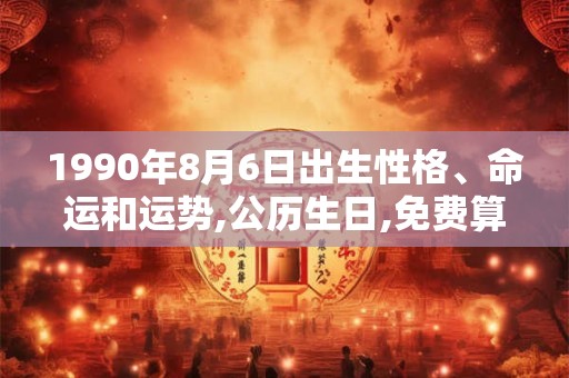 1990年8月6日出生性格、命运和运势,公历生日,免费算命