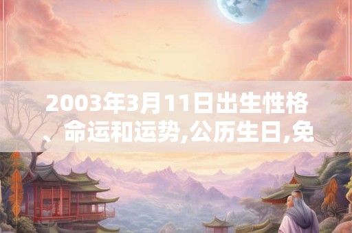 2003年3月11日出生性格、命运和运势,公历生日,免费算命 2003年3月11日出生性格、命运和运势,公历生日,免费算命