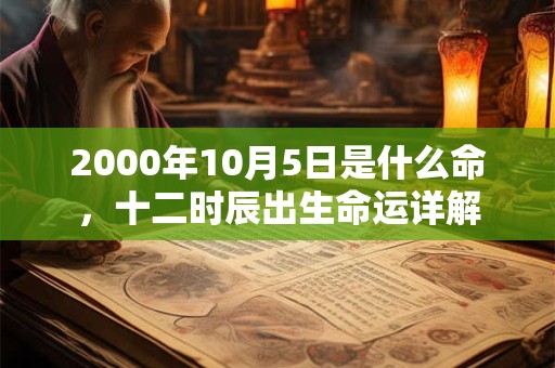 2000年10月5日是什么命,十二时辰出生命运详解 2000年10月5日是什么命,十二时辰出生命运详解