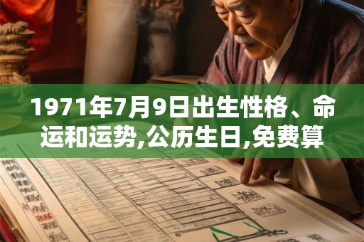 1971年7月9日出生性格、命运和运势,公历生日,免费算命
