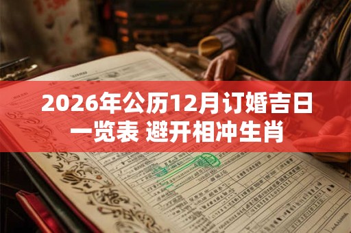 2026年公历12月订婚吉日一览表 避开相冲生肖 2026年公历12月订婚吉日一览表 避开相冲生肖