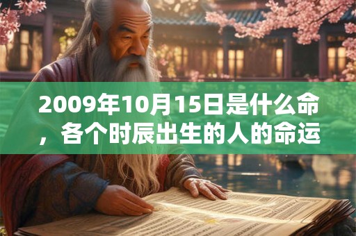 2009年10月15日是什么命，各个时辰出生的人的命运