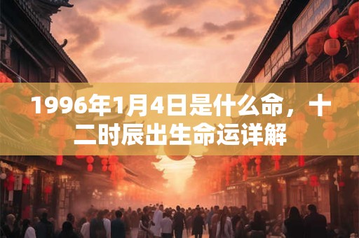 1996年1月4日是什么命，十二时辰出生命运详解