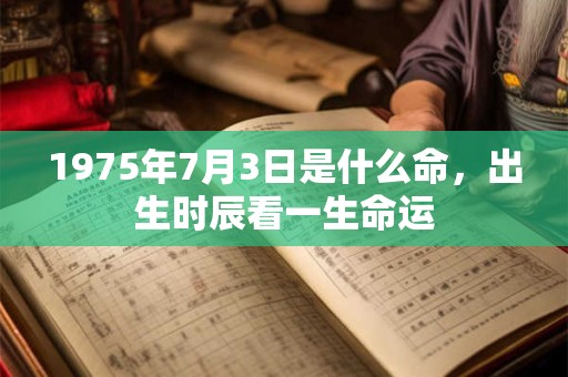 1975年7月3日是什么命,出生时辰看一生命运 1975年7月3日是什么命,出生时辰看一生命运