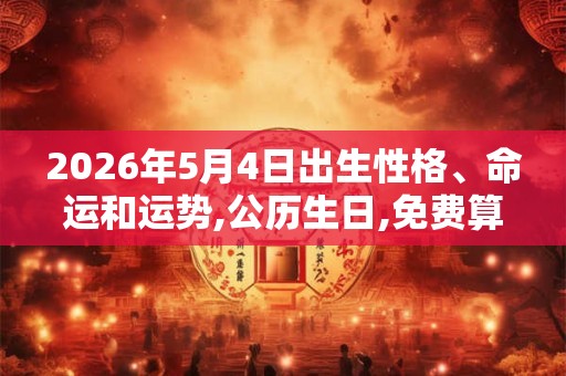 2026年5月4日出生性格、命运和运势,公历生日,免费算命