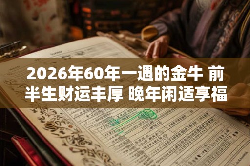 2026年60年一遇的金牛 前半生财运丰厚 晚年闲适享福