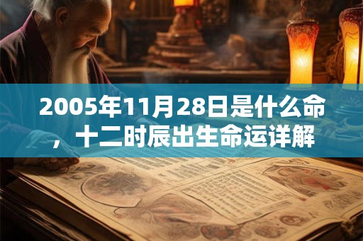 2005年11月28日是什么命，十二时辰出生命运详解