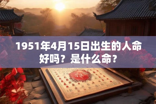 1951年4月15日出生的人命好吗?是什么命? 1951年4月15日出生的人命好吗?是什么命?