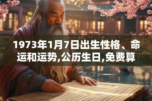 1973年1月7日出生性格、命运和运势,公历生日,免费算命