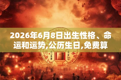 2026年6月8日出生性格、命运和运势,公历生日,免费算命 2026年6月8日出生性格、命运和运势,公历生日,免费算命