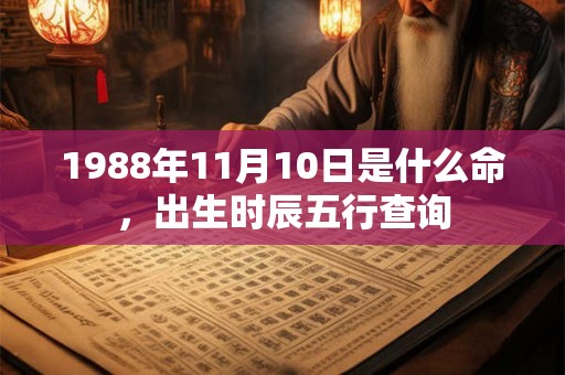 1988年11月10日是什么命,出生时辰五行查询 1988年11月10日是什么命,出生时辰五行查询